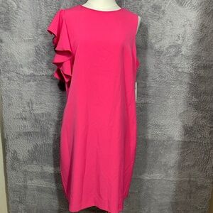 Julia‎ Jordan Women's Pink Ruffle Sleeve Shift Dress Size 16 NWT